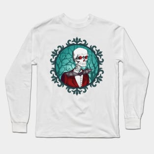 Red-eyed skull in a tuxedo Long Sleeve T-Shirt